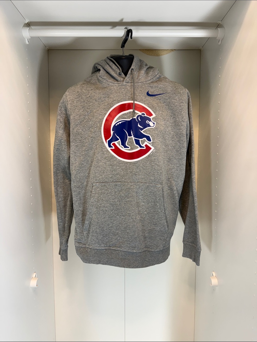 Nike Gray Chicago Cubs Pullover Hoodie with Red & Blue Logo